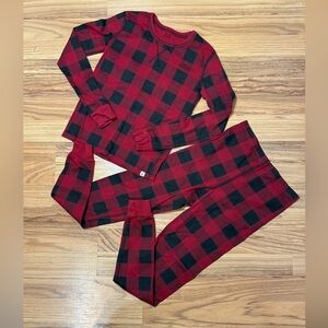 Pact Plaid Red and Black Kids Pajamas, sz 10